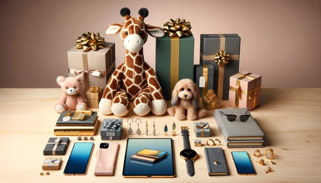 10 Gift ideas under $100 for a 50 year old woman who likes giraffes and dogs and earrings