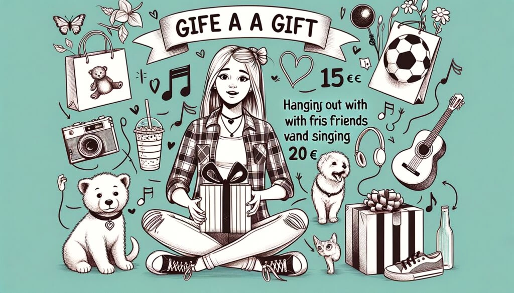 Quel cadeau à 20€ pour une fille de 15 ans, qui est ma fille, et qui aime les animaux, sortir avec ses amies et chanter ?